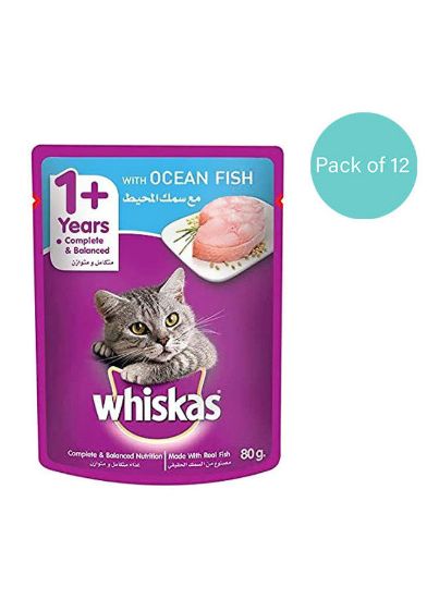 Picture of Whiskas Cat Food Ocean Fish 12x80gm