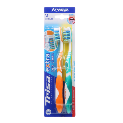 Picture of Trisa Toothbrush Extra Pro Clean Medium 1+1pc