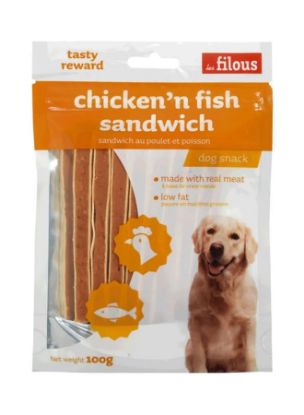 Picture of Les Filous Dog Food Chicken And Fish Sandwich 100gm