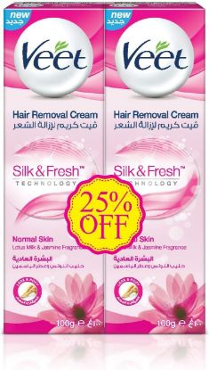 Picture of Veet Hair Removal Cream Silky Fresh For Normal Skin 2x100ml