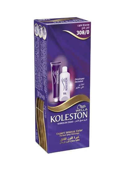 Picture of Wella Koleston Hair Colour Crème 308/0 Light Blonde With Oil Replacement 50ml