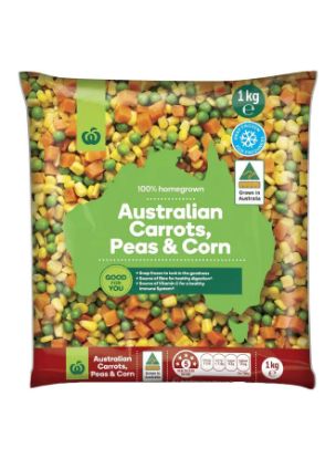 Picture of Woolworth's Frozen Australian Carrot, Peas & Corn 1kg