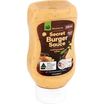 Picture of Woolworths Sauce Burger Secret Gluten Free 330ml