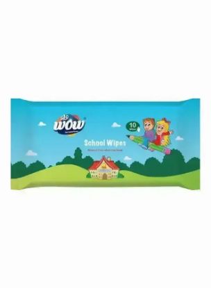 Picture of Wow Kids School Wipes Antibacterial 10pc