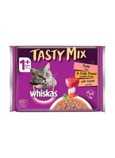 Picture of Whiskas Tasty Mix Tuna and Crab 4x70gm