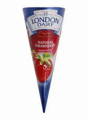 Picture of London Dairy Premium Ice Cream Natural Strawberry Cone 120ml