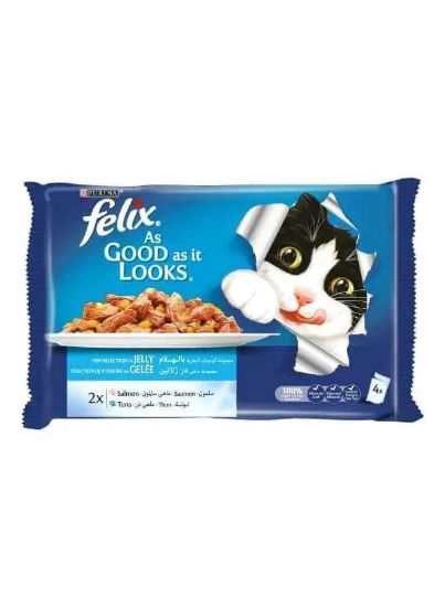 Picture of Purina Cat Food Felix Salmon Tuna 4x85gm