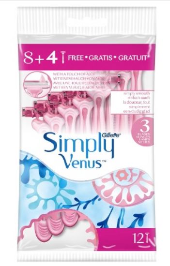 Picture of Gillette Simply Venus 3 Razors 8+4's