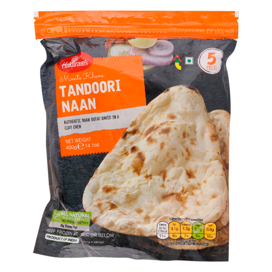 Picture of Haldirams Frozen Tandoori Naan bread baked clay oven 5pieces 400gm