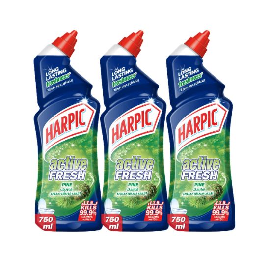 Picture of Harpic Pine Active Fresh Toilet Cleaner 750 ml, Pack of 3