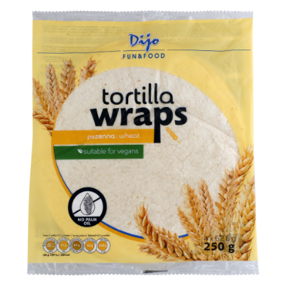 Picture of Dijo Tortilla Wraps Wheat Flour Vegans 250gm