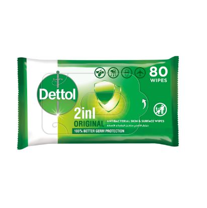 Picture of Dettol Antibacterial Wipes, 80wipes