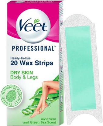 Picture of Veet Easy-Gel Wax Strips Aloe Vera & Green Tea Scent 20 Strips