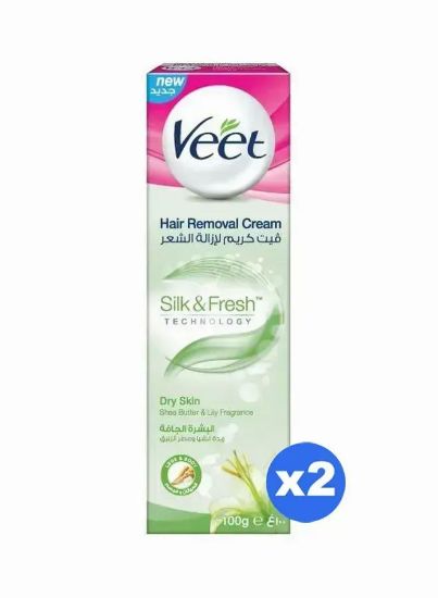 Picture of Veet Hair Removal Cream Silky Fresh For Dry Skin 2x100ml