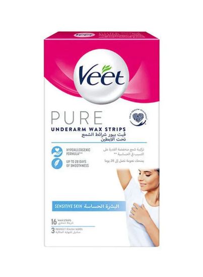 Picture of Veet Pure Underarm Wax Strips Sensitive Skin 16's