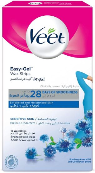 Picture of Veet Ready To Use Wax Strip For Bikini & Underarms 16's