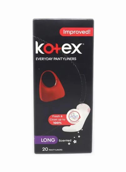 Picture of Kotex Antibacterial Panty Liners, 99% Protection from Bacteria Growth, Long Size, 20 Daily Panty Liners