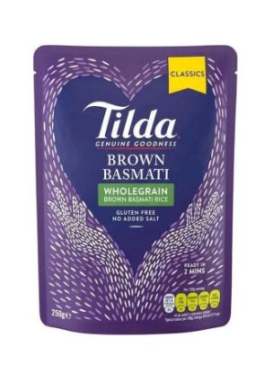 Picture of Tilda Brown Basmati Whole Grain Brown Basmati Rice No Added Salt 250gm