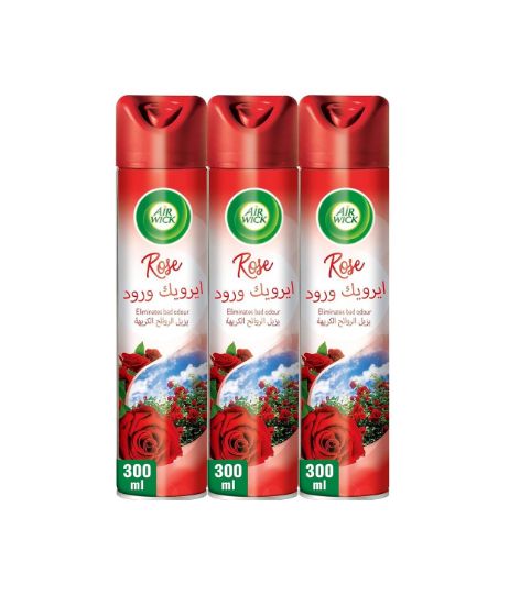 Picture of Air wick Freshener Aerosol Rose 300ml, Pack of 3