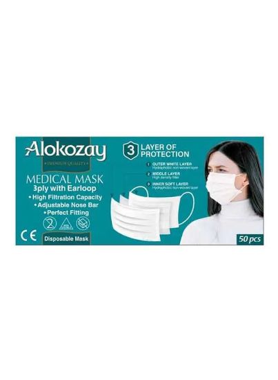 Picture of Alokozay Face Mask Adult White 50's