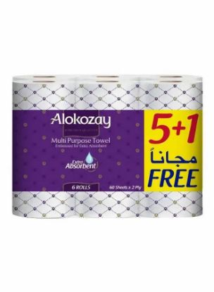 Picture of Alokozay Towel Extra Absorbent Roll 6x60's 2Ply