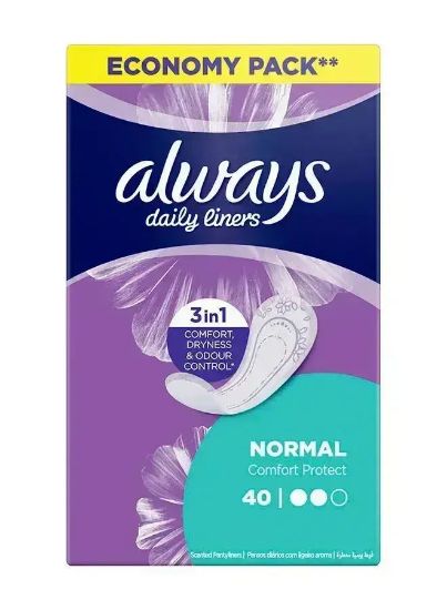 Picture of Always Daily Liners Cotton Pads Normal 40's