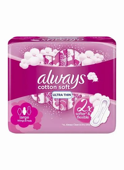 Picture of Always Pads Ultra Thin Cottony Soft Large Wings 8's