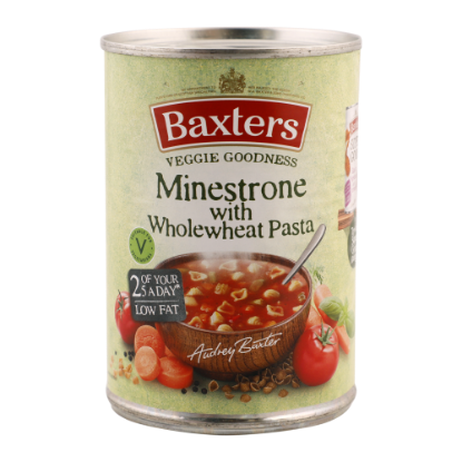 Picture of Baxters Vegetarian Minestrone with Wholemeal Pasta Soup 400gm