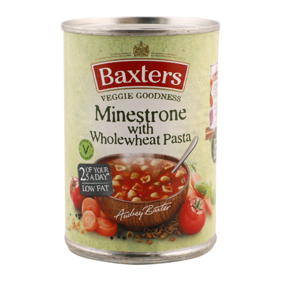 Picture of Baxters Vegetarian Minestrone with Wholemeal Pasta Soup 400gm