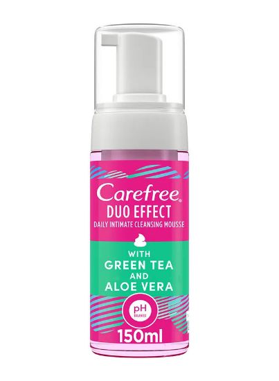 Picture of Carefree Duo Effect Daily Intimate Cleansing Mousse With Green Tea & Aloe Vera 150ml