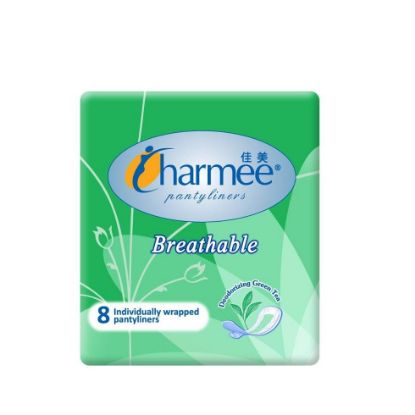 Picture of Charmee Pantyliners Breathable Deodorizing Green Tea 8's