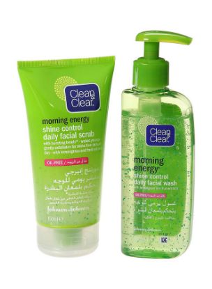 Picture of Clean & Clear Face Scrub & Face Wash Shine Control 2x150ml