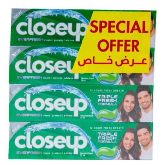 Picture of Close Up Toothpaste Menthol Fresh 4x75ml