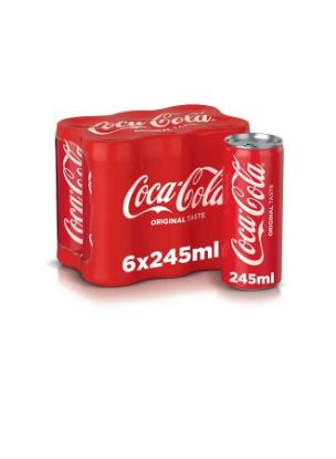 Picture of Coca-Cola Carbonated Drink Original Can 6x245ml