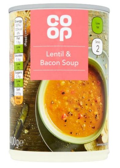 Picture of CO OP Lentil & Bacon Soup 400gm