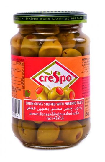 Picture of Crespo Green Olives Stuffed With Pimiento Paste 354gm