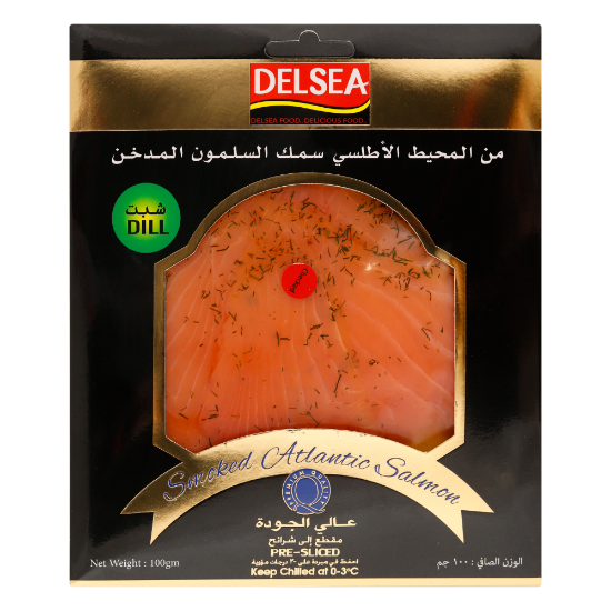 Picture of Delsea Smoked Atlantic Salmon Slice Dill 100gm