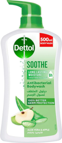 Picture of Dettol Anti-Bacterial Bodywash Soothe Aloe Vera & Apple Long Lasting 500ml