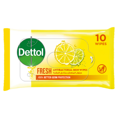 Picture of Dettol Anti-Bacterial Skin Wipes Fresh 10's 1Pack