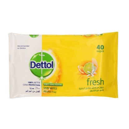 Picture of Dettol Anti-Bacterial Fresh Wipes, Pack of 40