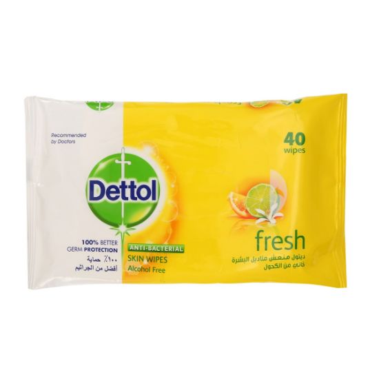 Picture of Dettol Anti-Bacterial Fresh Wipes, Pack of 40