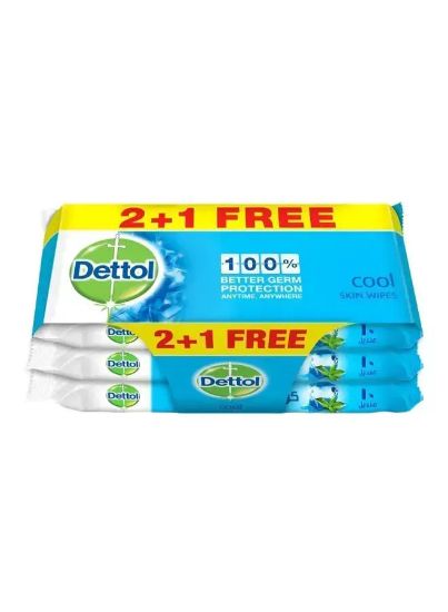 Picture of Dettol Antibacterial Wipes Cool 2+1(10'S)