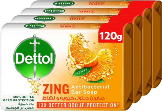 Picture of Dettol Soap Zing Mandarin 4x120gm