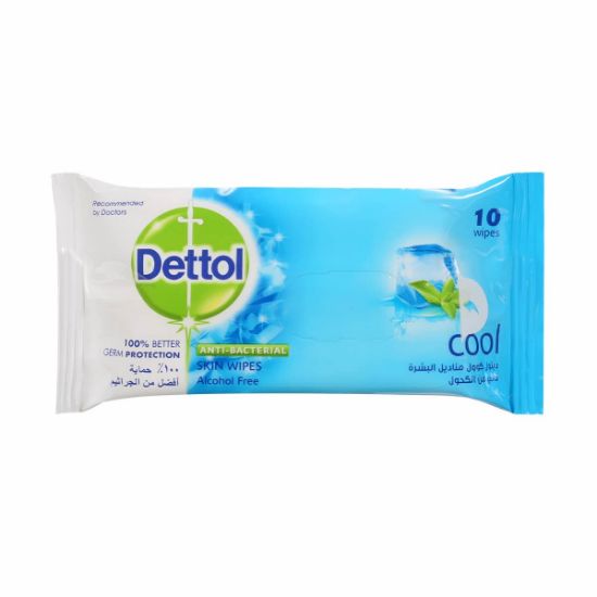 Picture of Dettol Skin Wipes Cool Wipes, Pack of 10