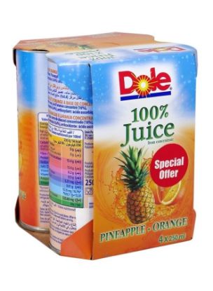 Picture of Dole Juice Pineapple Apple Orange (4x250ml)