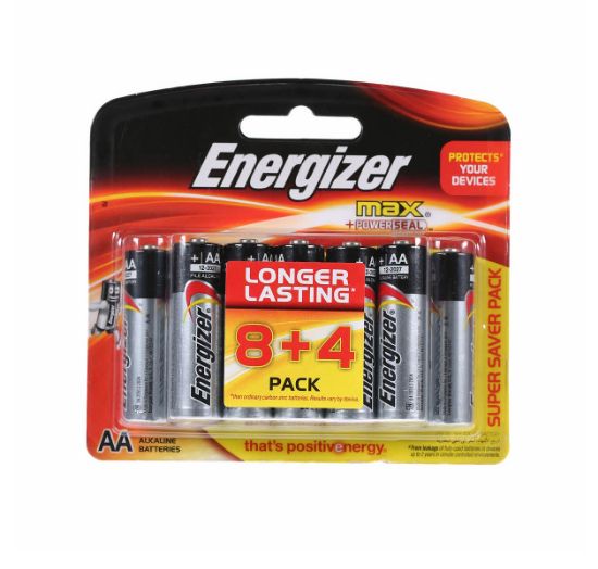 Picture of Energizer Max AA Alkaline Batteries, Pack of 12