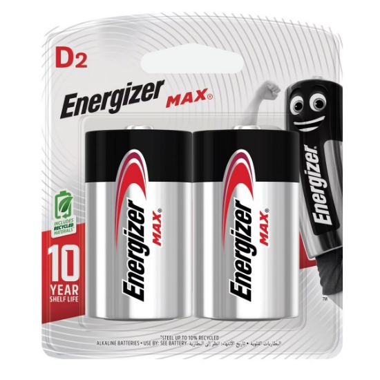 Picture of Energizer Max D 2 Alkaline Battery 1.5V, Pack of 2