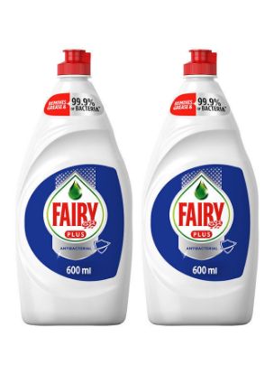 Picture of Fairy Plus Antibacterial Dishwashing Liquid Soap (2x600ml)