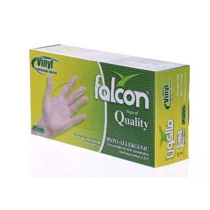 Picture of Falcon Vinyl Gloves Medium, Pack of 100