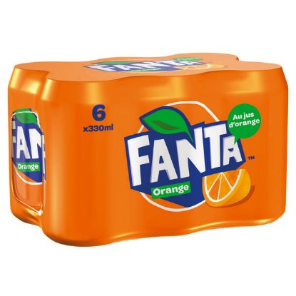 Picture of Fanta Orange Carbonated Soft Drink Can 6x330ml